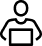 Remote work icon representing flexible development teams, virtual collaboration, and distributed engineering.