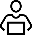 Icon of a person using a laptop, representing remote software development and technical execution led by a Fractional CTO.