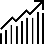 Growth chart icon representing scalable software solutions built under Fractional CTO leadership.