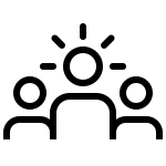Icon of a leader figure with two team members representing strategic technology leadership from a Fractional CTO.